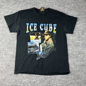 Ice Cube Rapper Songwriter Actor T Shirt Mens Medium Black Cotton Graphic Print